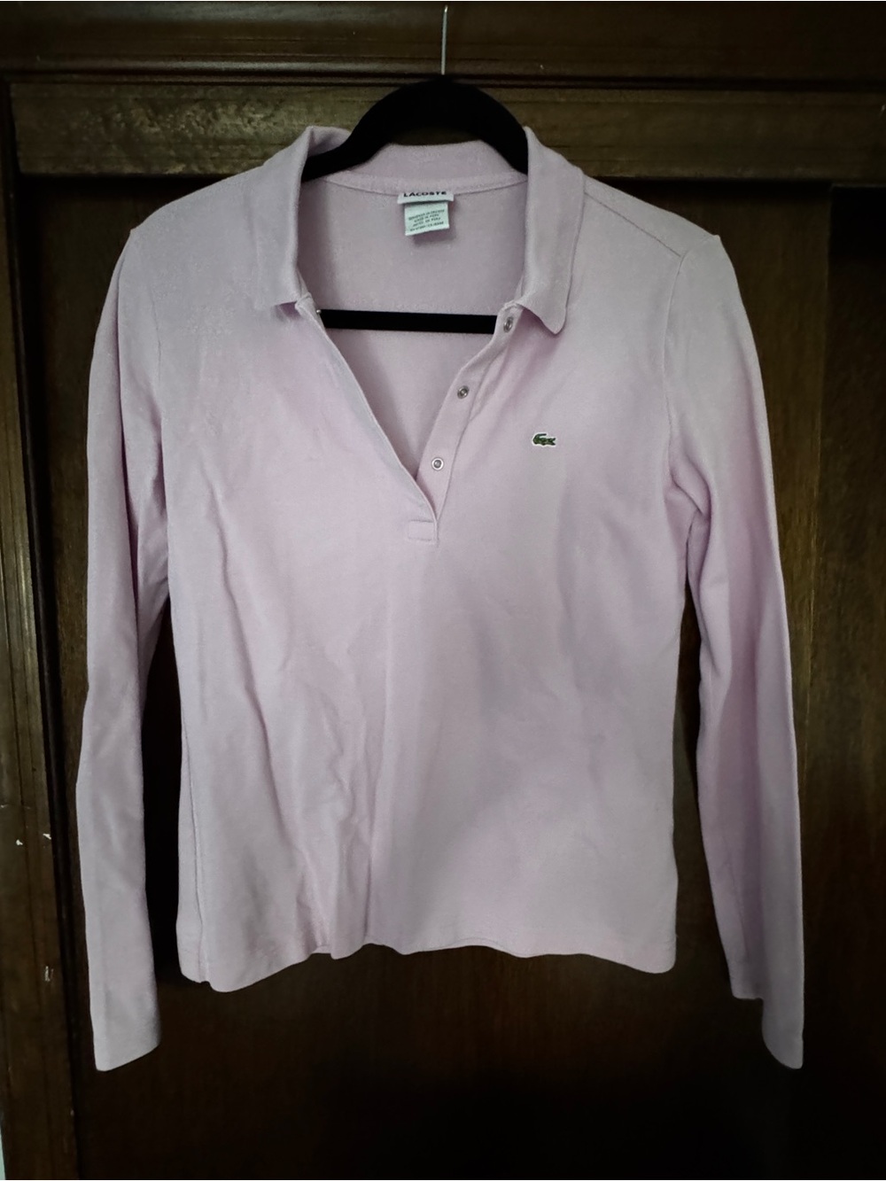 Lacoste Pink Long Sleeve Polo